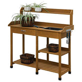 Fast Furnishings Modern Garden Potting Bench Table w/ Sink Storage & Drawer